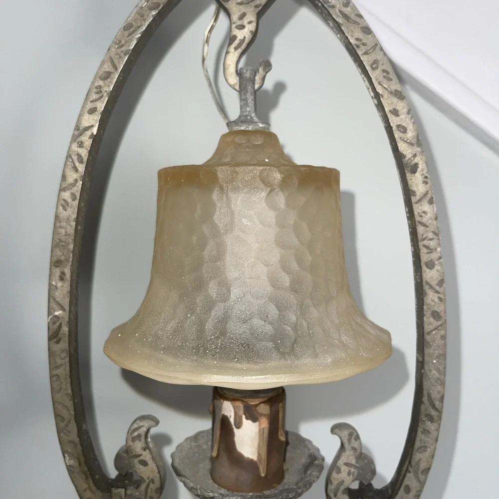 Vintage Spanish Revival/Gothic‎ Wrought Iron Pendant Light Fixture